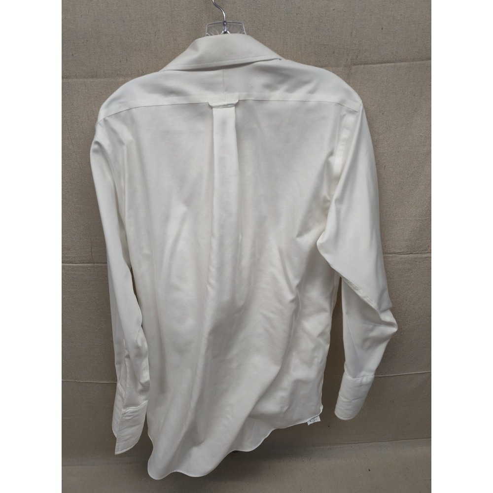 Eagle Shirtmakers Mens White Non-Iron‎ Cotton Dress Shirt 15.5 32/33 Long Sleeve - Picture 4 of 6